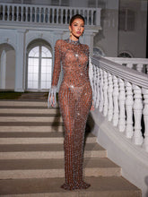 Camilo Embellished Fringe Mesh Maxi Dress